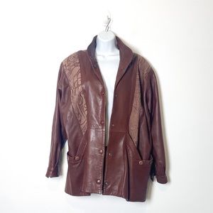 Vintage Brown bohemian Leather Western Jacket